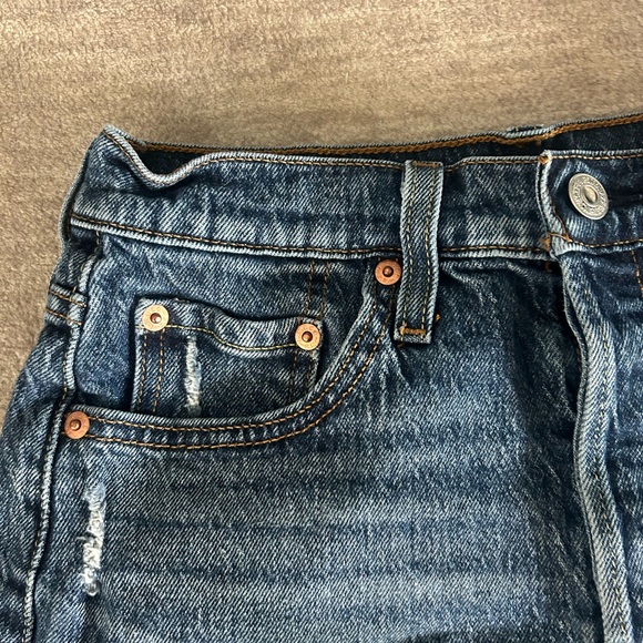 Levi's 501 Blue Distressed Jean Shorts Waist Size 25 - Picture 2 of 10